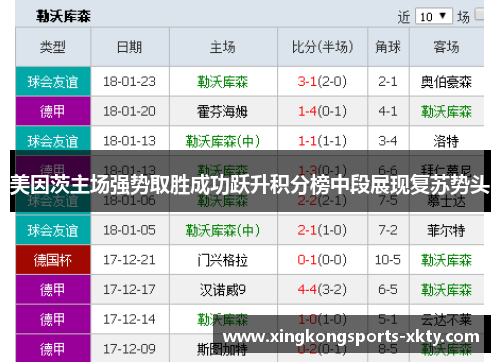 美因茨主场强势取胜成功跃升积分榜中段展现复苏势头